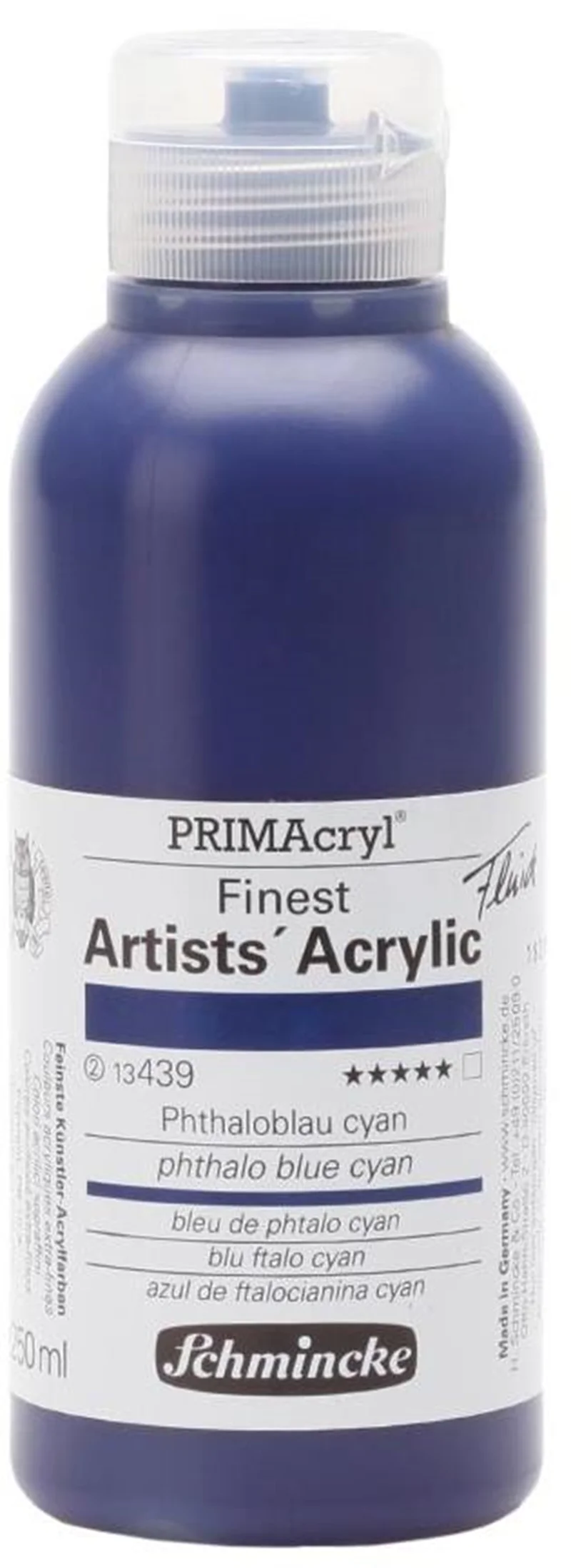 SCHMİNCKE PRİMACRYL ARTİST AKRİLİK BOYA 250 ML SERİ 2 439 PHTHALO BLUE CYAN 13439027