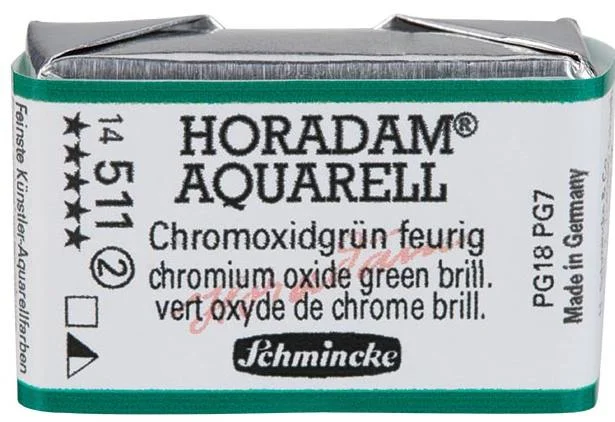 SCHMİNCKE HORADAM AQUARELL ARTİST SULU BOYA TAM TABLET SERİ 2 511 CHROMİUM OXİDE GREEN BRİLLİANT 145