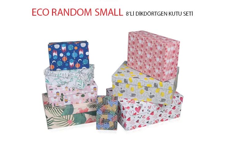 GIPTA ECO RANDOM SMALL 8 LI DİKDÖRTGEN KUTU SETİ 4-BX16140-2161