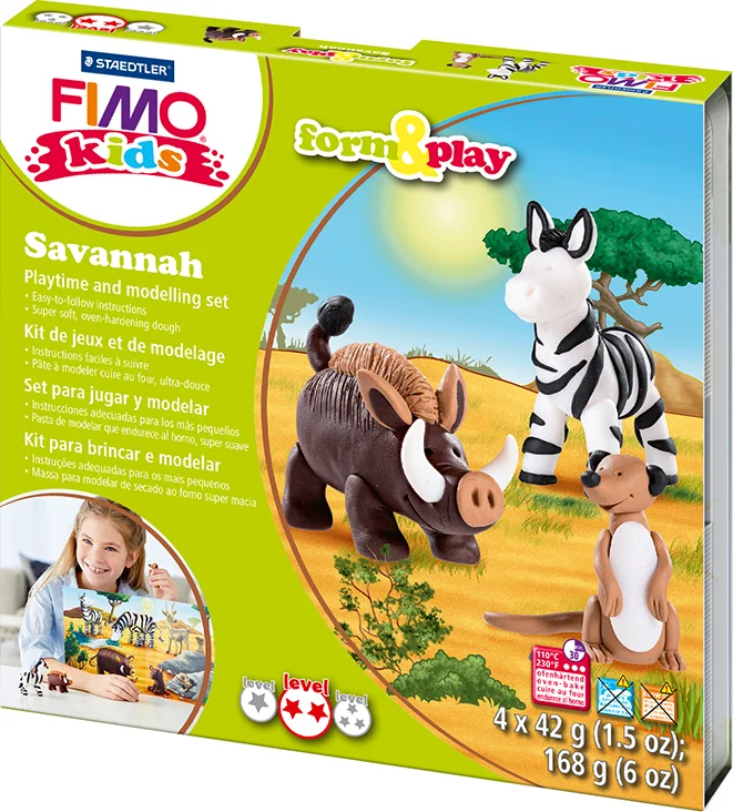 FIMO KIDS MODELLEME KİLİ SET F&amp;P SAVNNAH 8034 24 LZ