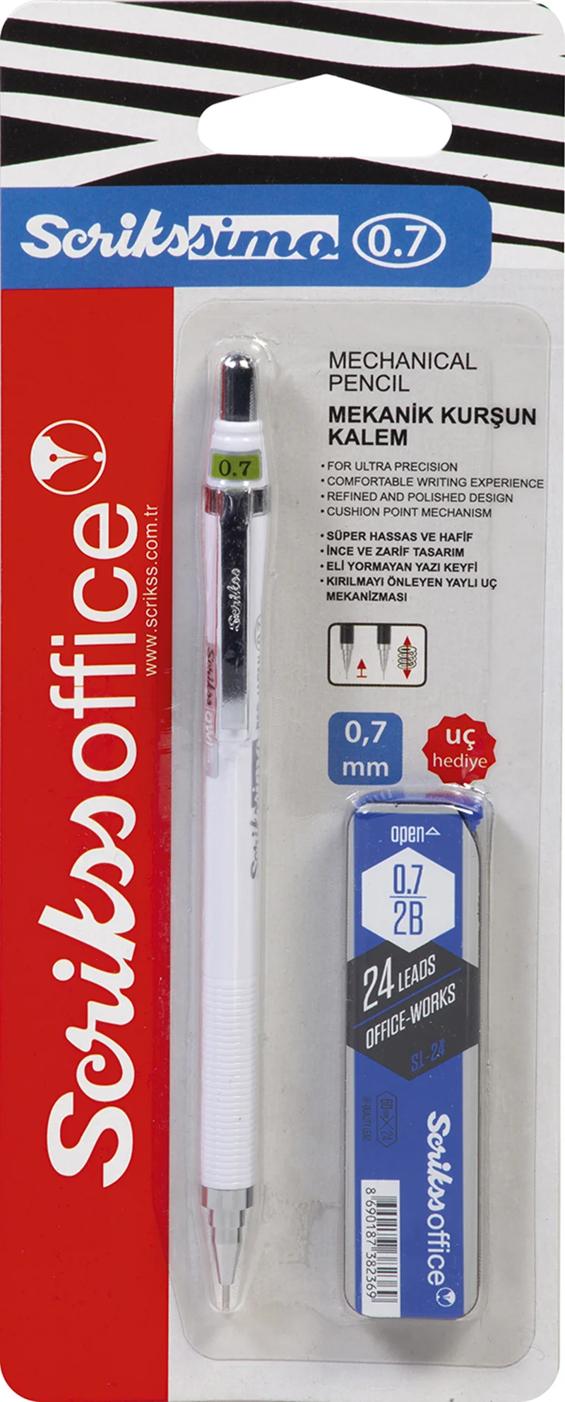 SCRIKSS OFFICE VERSATİL KALEM SIMO COLOR SET 0.7 + MİN BEYAZ BLS.