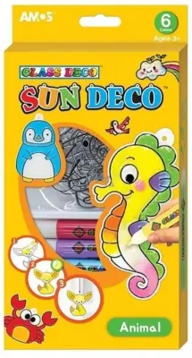 AMOS CAM BOYAMA SETİ SUN DECO HAYVANLAR SD10P-A