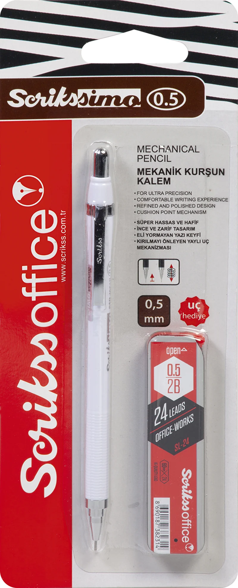 SCRIKSS OFFICE VERSATİL KALEM SIMO COLOR SET 0.5 + MİN BEYAZ BLS.