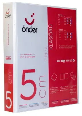 ÖNDER HALKALI DOSYA A4 2 HALKA 5 CM BEYAZ 2005-5
