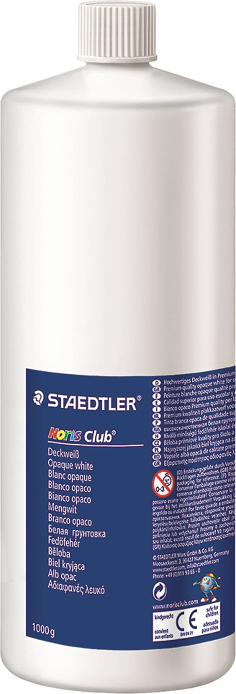 STAEDTLER TEMPERA BOYA NORIS CLUP 1000 ML OPAK BEYAZ 8856-0