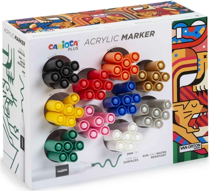 CARIOCA PLUS AKRİLİK MARKER 10 RENK 60 LI STAND 52040