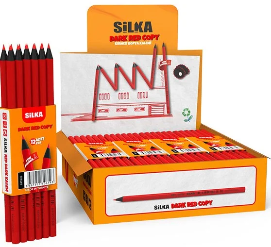 SİLKA KOPYA KALEMİ KIRMIZI DARK KIRMIZI KAPLAMALI 144 LÜ ART.626