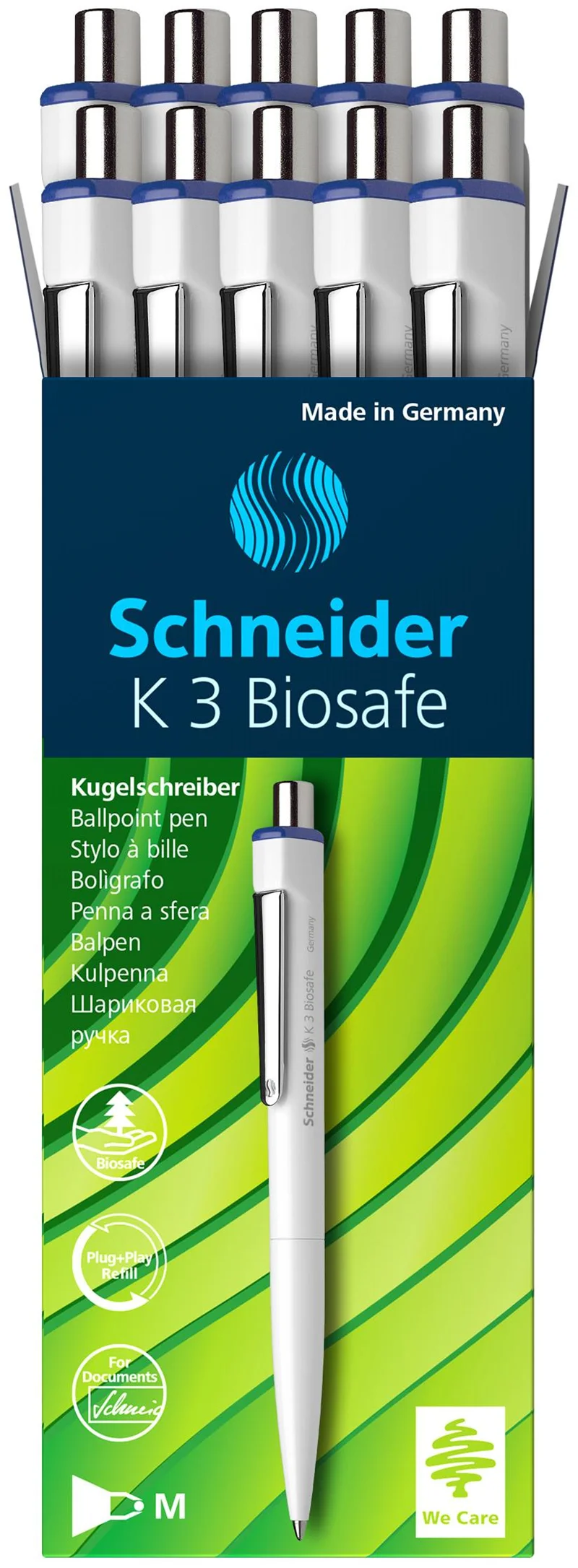 SCHNEIDER TÜKENMEZ KALEM K3 BIOSAFE MAVİ SCT236
