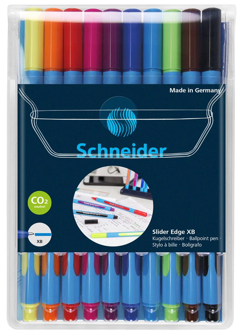 SCHNEIDER TÜKENMEZ KALEM SLIDER EDGE 10 LU POŞET KARIŞIK RENK SCT713
