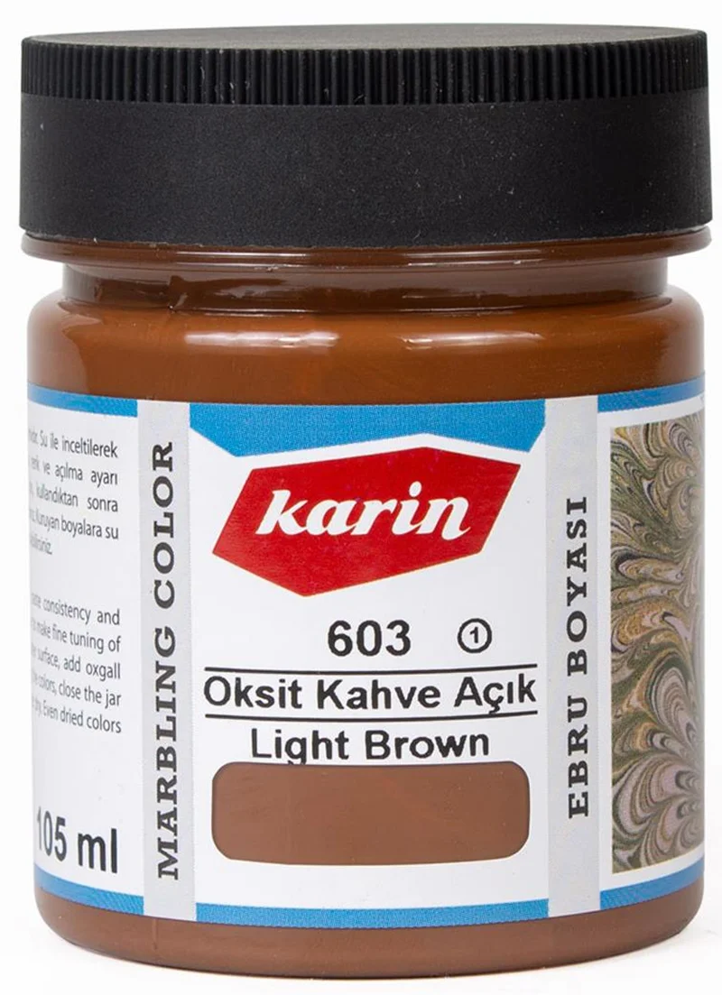 KARİN EBRU BOYASI 105 ML 603 OKSİT KAHVE AÇIK 61603105