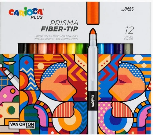 CARIOCA PLUS KEÇELİ BOYA KALEMİ PRISMA FİBER UÇ 12 Lİ 45205