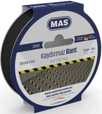 MAS KAYDIRMAZ BANT 25 MM x 5 M SİYAH 2654
