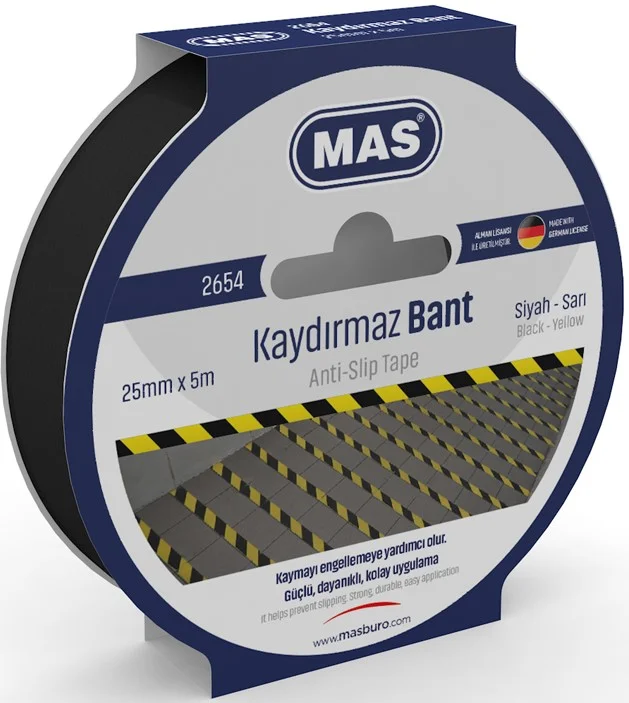 MAS KAYDIRMAZ BANT 25 MM x 5 M SİYAH 2654