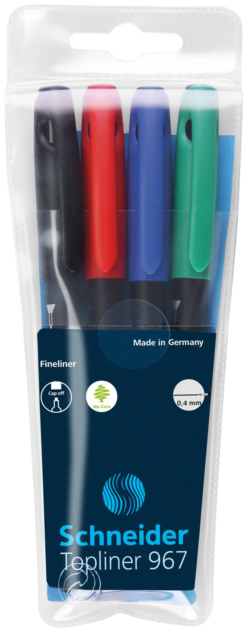 SCHNEIDER FİBER UÇLU KALEM TOPLINER 967 0.4 SET 4 LÜ POŞET KARIŞIK RENK SCR101