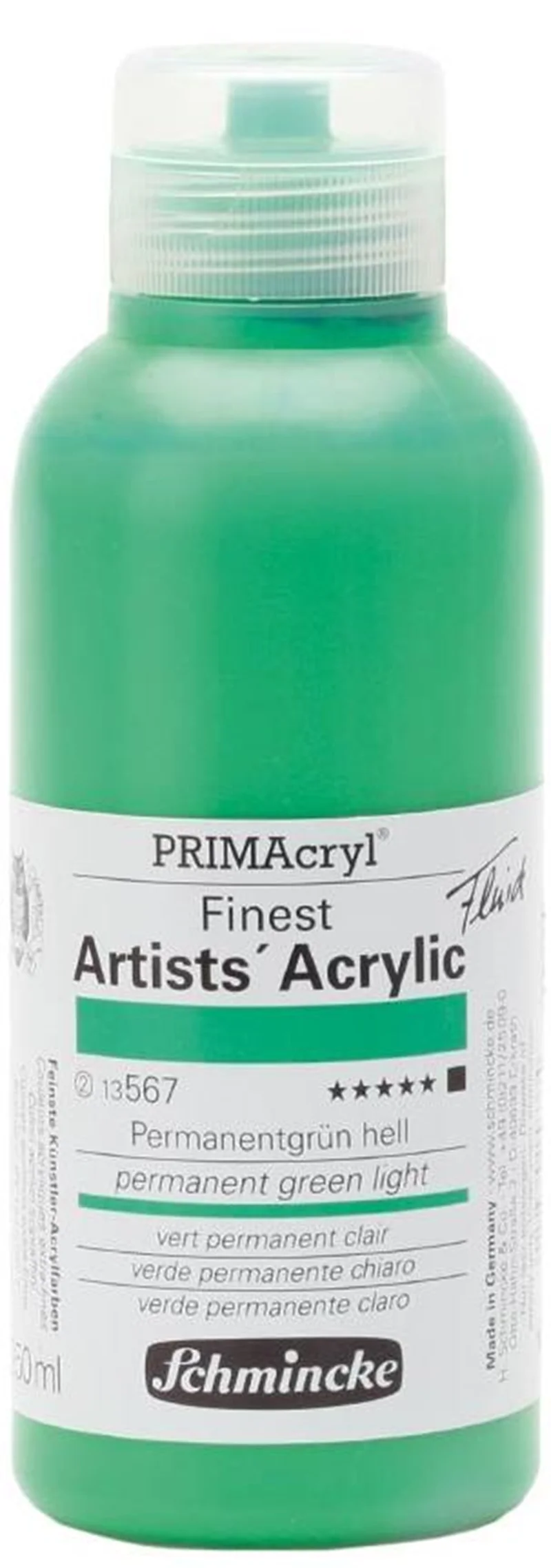 SCHMİNCKE PRİMACRYL ARTİST AKRİLİK BOYA 250 ML SERİ 2 567 PERMANENT GREEN LİGHT 13567027