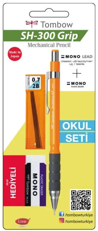 TOMBOW VERSATİL KALEM SH-300 GRIP OKUL SETİ 0.7 NEON TURUNCU BLS. T-SH-GR56 R7.S1