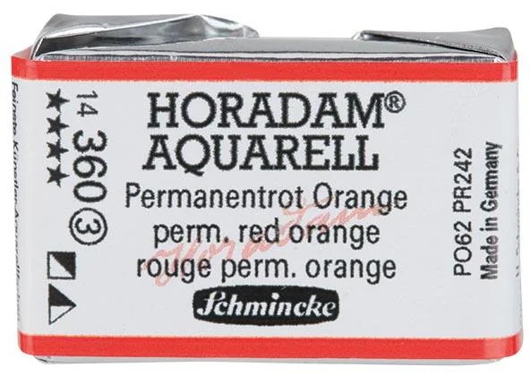 SCHMİNCKE HORADAM AQUARELL ARTİST SULU BOYA TAM TABLET SERİ 3 360 PERMANENT RED ORANGE 14360043