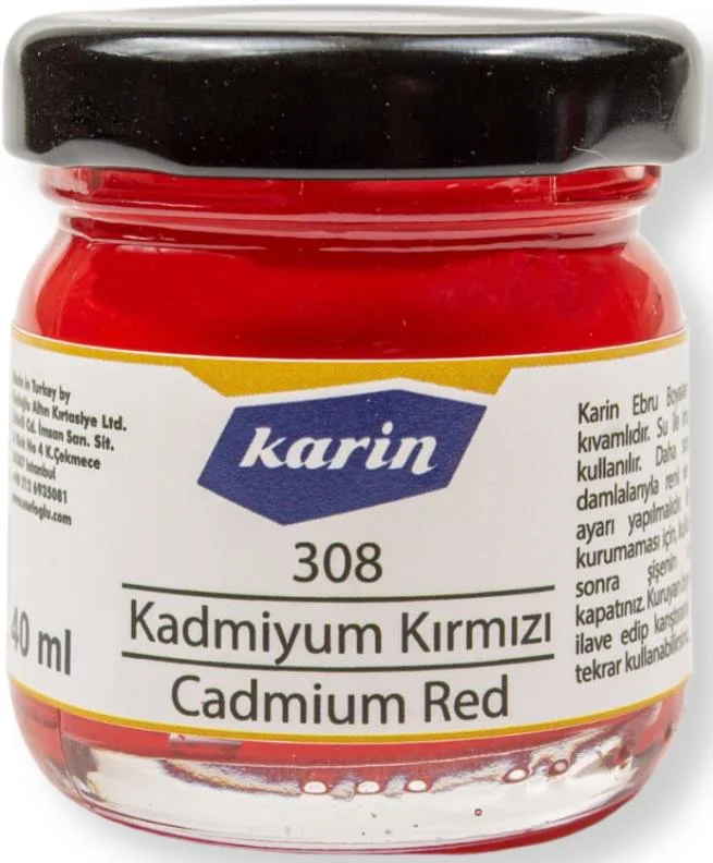 KARİN EBRU BOYASI 308 CADMİUM KIRMIZI 40 ML 61308040