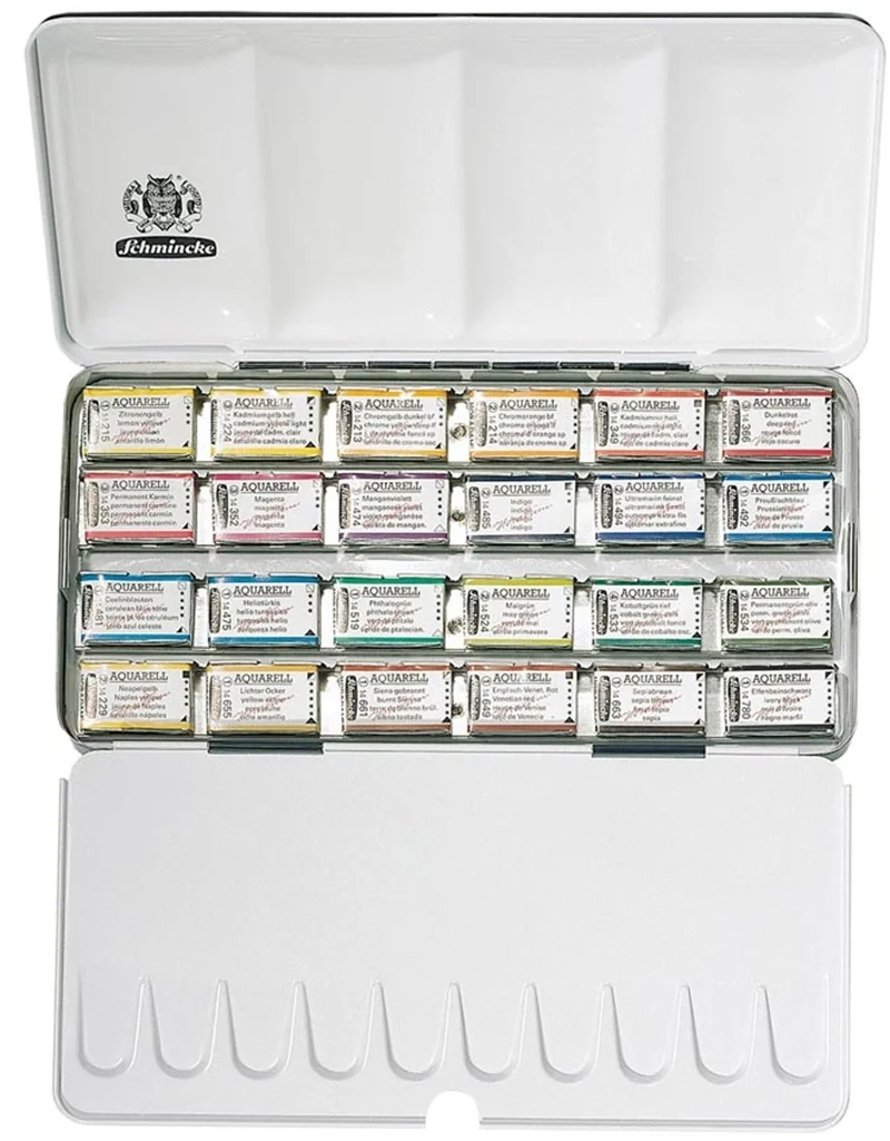 SCHMİNCKE HORADAM AQUARELL METAL KUTU ARTİST SULU BOYA SETİ 24 X TAM TABLET 74324 74324097