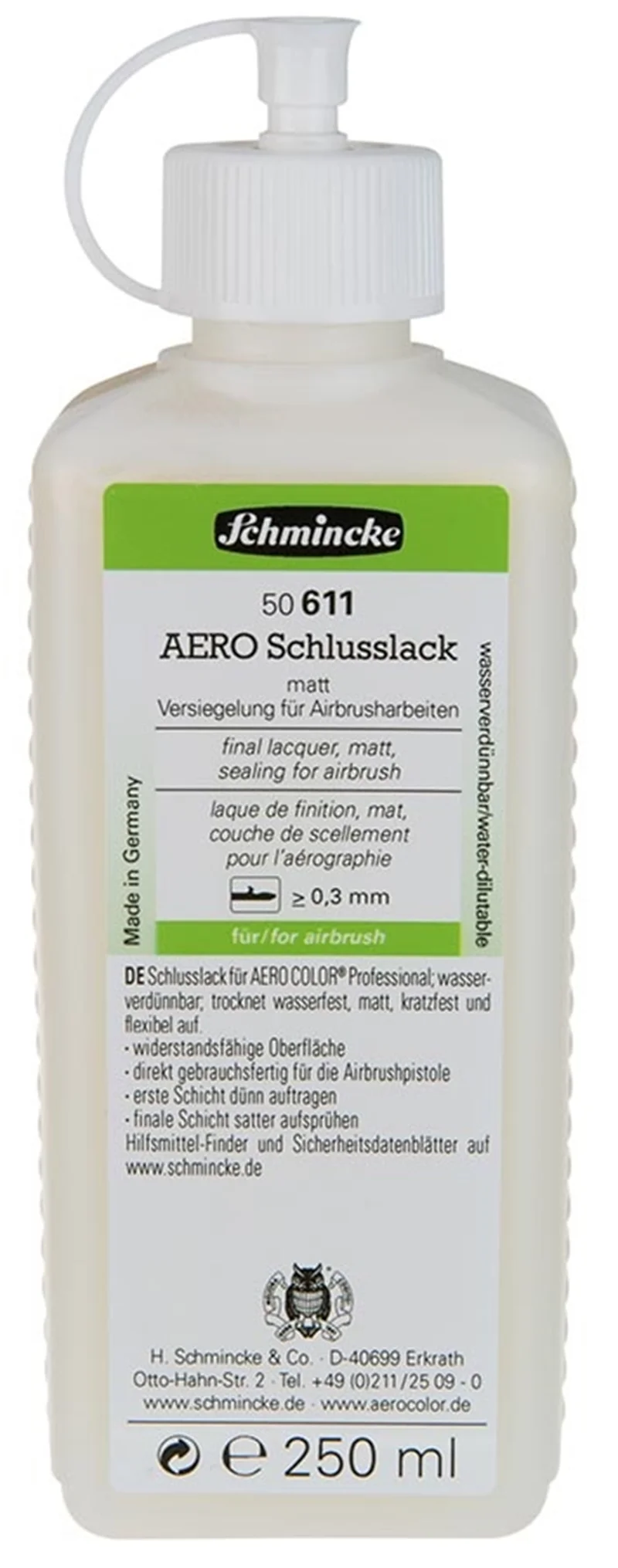 SCHMİNCKE MEDİUM 611 AEROCOLOR FİNAL LACQUER AİRBRUSH İÇİN MAT SON KAT VERNİK 250 ML 50611027