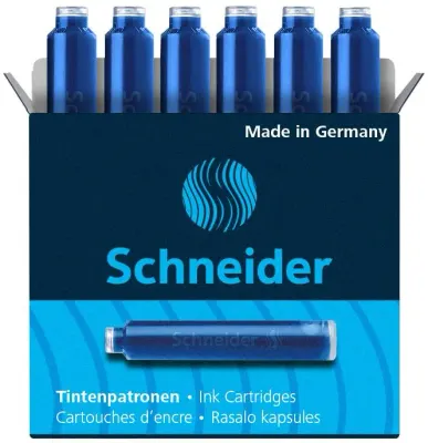 SCHNEIDER DOLMA KALEM  KARTUŞU 6 LI MAVİ SCD201