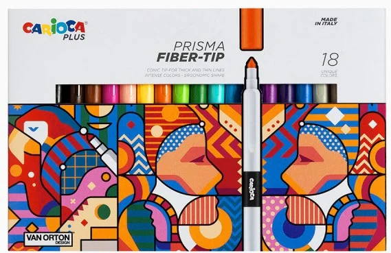 CARIOCA PLUS KEÇELİ BOYA KALEMİ PRISMA FİBER UÇ 18 Lİ 45206