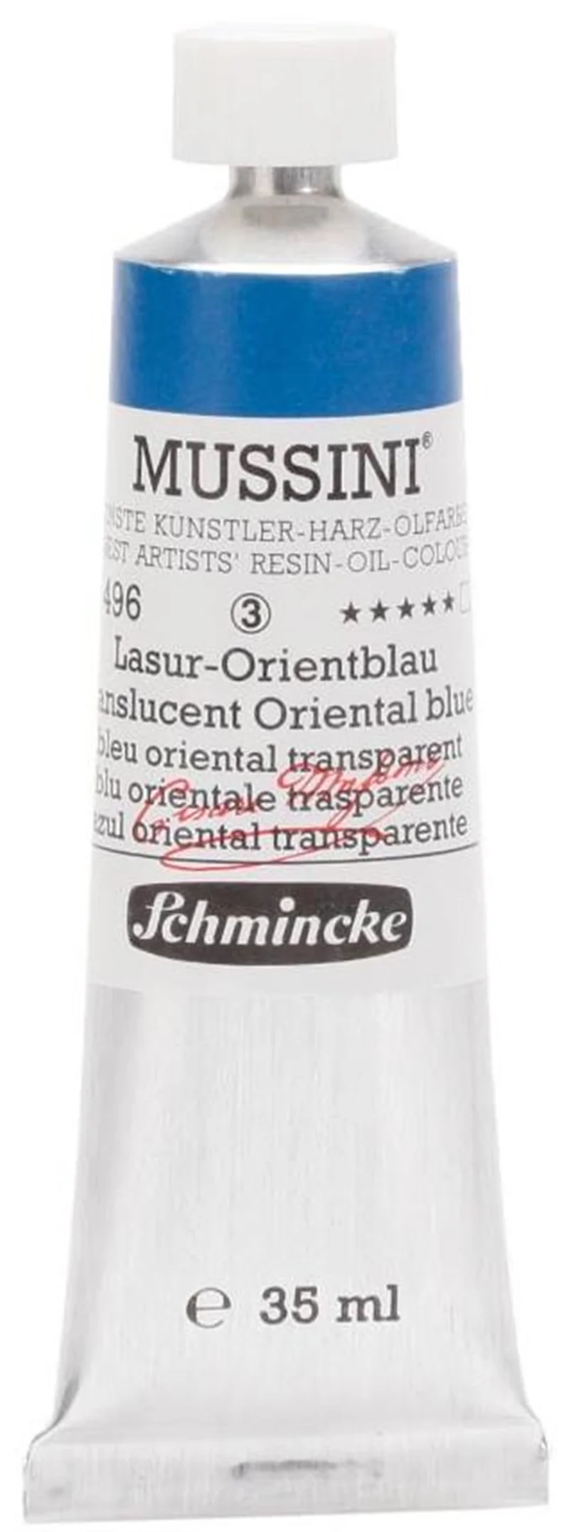 SCHMİNCKE MUSSİNİ ARTİST YAĞLI BOYA 35 ML SERİ 3 496 TRANSLUCENT ORİENTAL BLUE 10496009