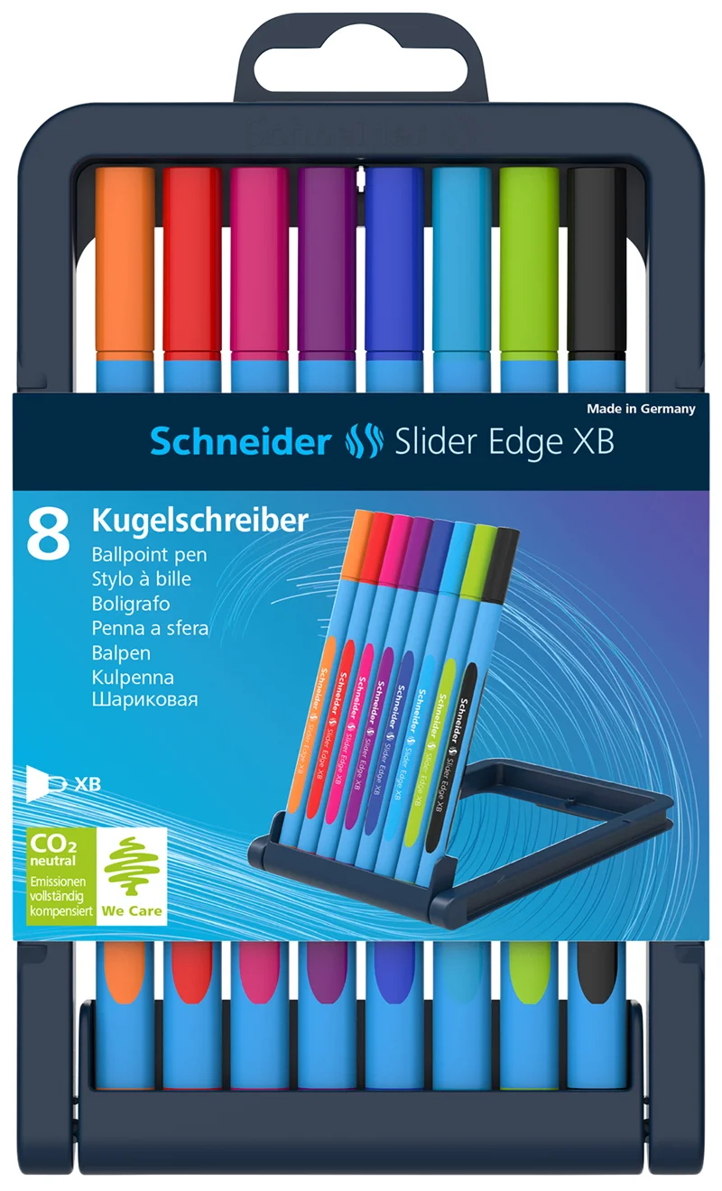 SCHNEIDER TÜKENMEZ KALEM SLIDER EDGE XB SET 8 Lİ KARIŞIK RENK SCT716