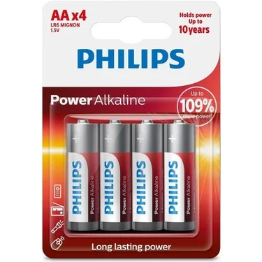 PHILIPS LR6P4B/10 POWER ALKALİNE AA KALEM PİL 4 LÜ