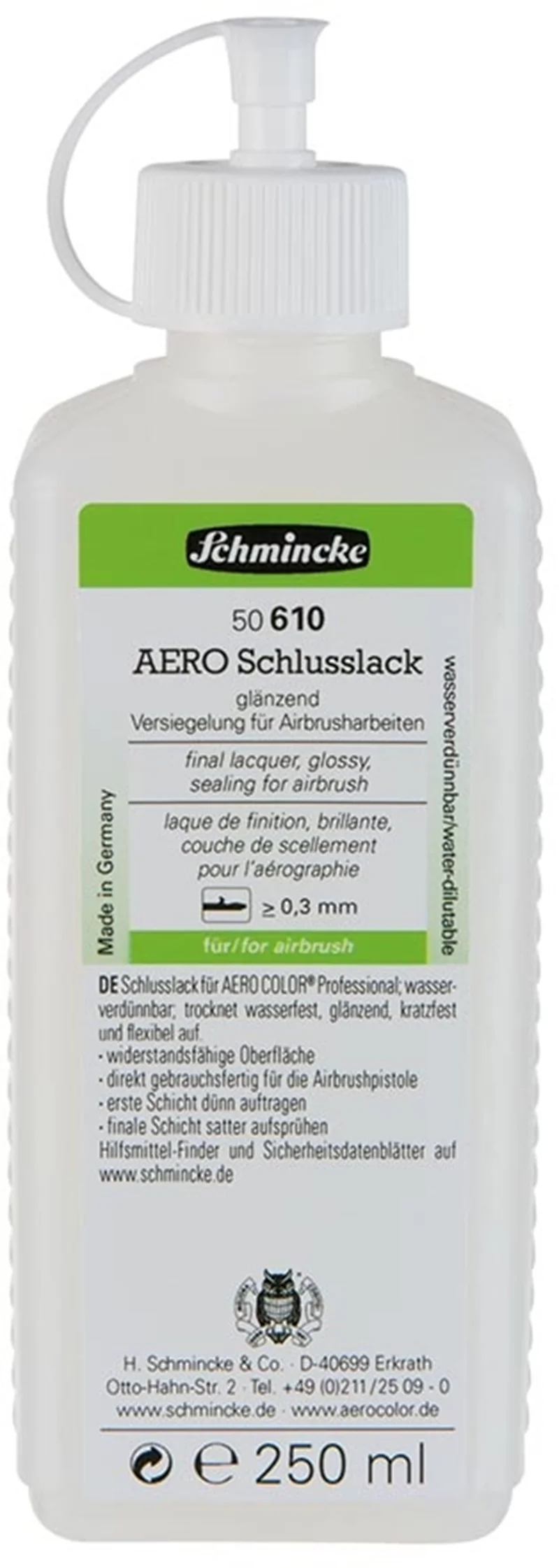 SCHMİNCKE MEDİUM 610 AEROCOLOR FİNAL LACQUER AİRBRUSH İÇİN PARLAK SON KAT VERNİK 250 ML 50610027