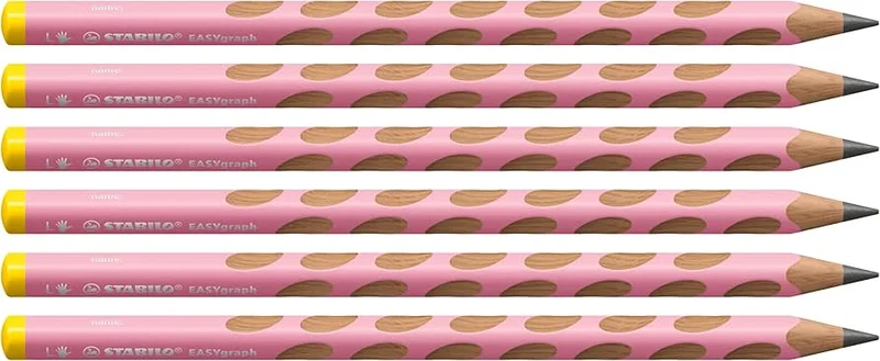 STABILO EASYGRAPH KURŞUN KALEM PASTEL PEMBE (SOL EL) 321/16 HB-6