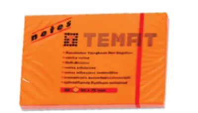 TEMAT 50x75 YAPIŞKANLI NOT KAĞIDI FOSFORLU TURUNCU 80 YP 11579