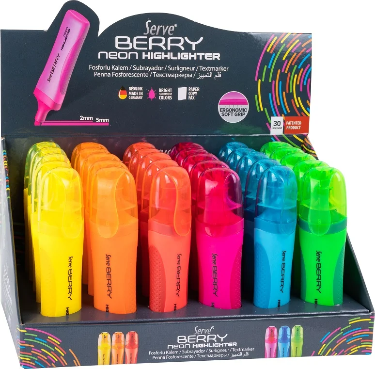 SERVE FOSFORLU KALEM BERRY STAND 30 LU KARTON SV-BRFK30KTFR