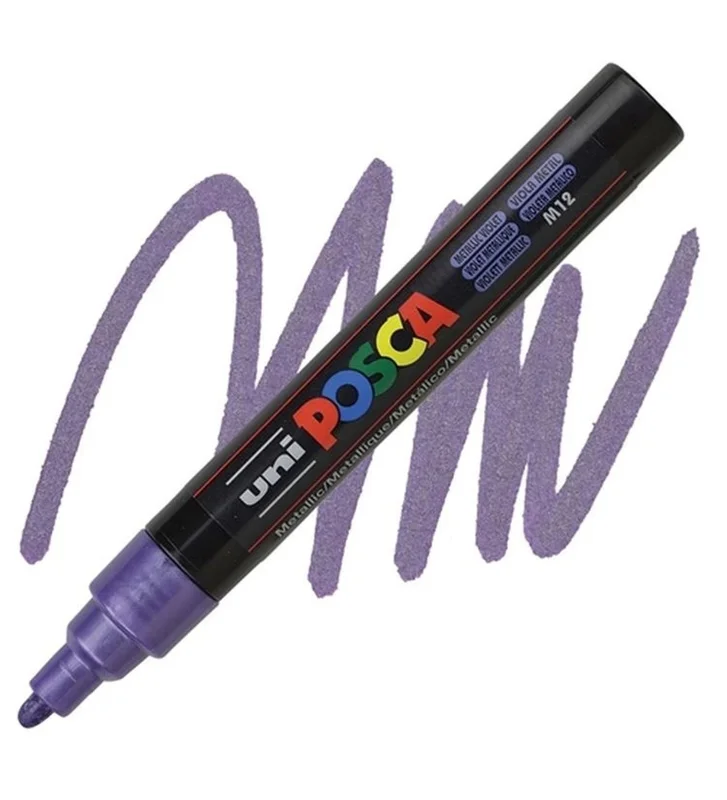 UNİ-BALL PC-5M-POSCA SU BAZLI MARKER METALİK MOR 1.8-2.5