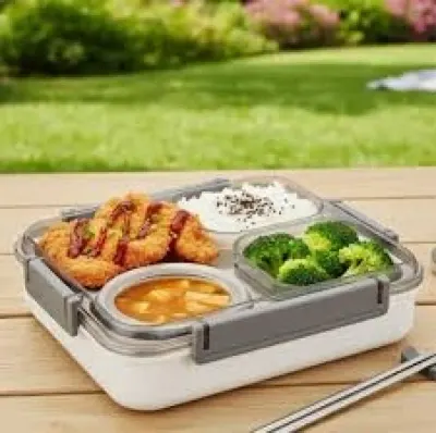 VAGON LIFE VGN 7080 ÇELİK BESLENME KABI (LUNCH BOX) DÖRT BÖLMELİ 1200 ML