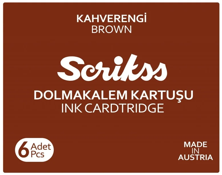 SCRIKSS DOLMA KALEM  KARTUŞU 6 LI PAKET KAHVE