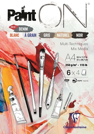 CLAIREFONTAINE ÇİZİM BLOĞU PAINT-ON MIX A4 250 GR 24 YP PO975410