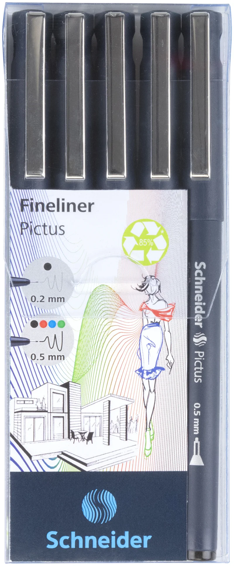 SCHNIDER TEKNİK ÇİZİM KALEMİ PICTUS SET 5 Lİ BLS. KARIŞIK RENK SCK133