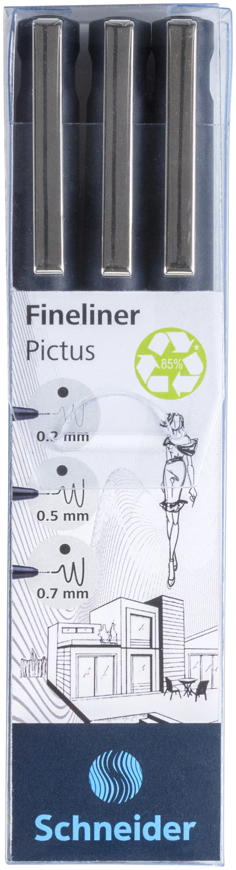SCHNIDER TEKNİK ÇİZİM KALEMİ PICTUS SET 3 LÜ BLS. KARIŞIK RENK SCK134