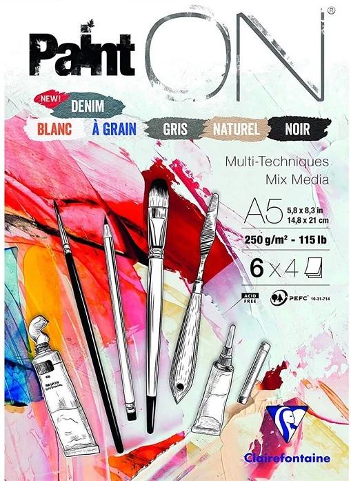 CLAIREFONTAINE ÇİZİM BLOĞU PAINT-ON MIX A5 250 GR 24 YP PO975409