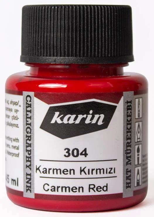 KARİN HAT MÜREKKEBİ 45 ML KARMEN KIRMIZI 6210304045