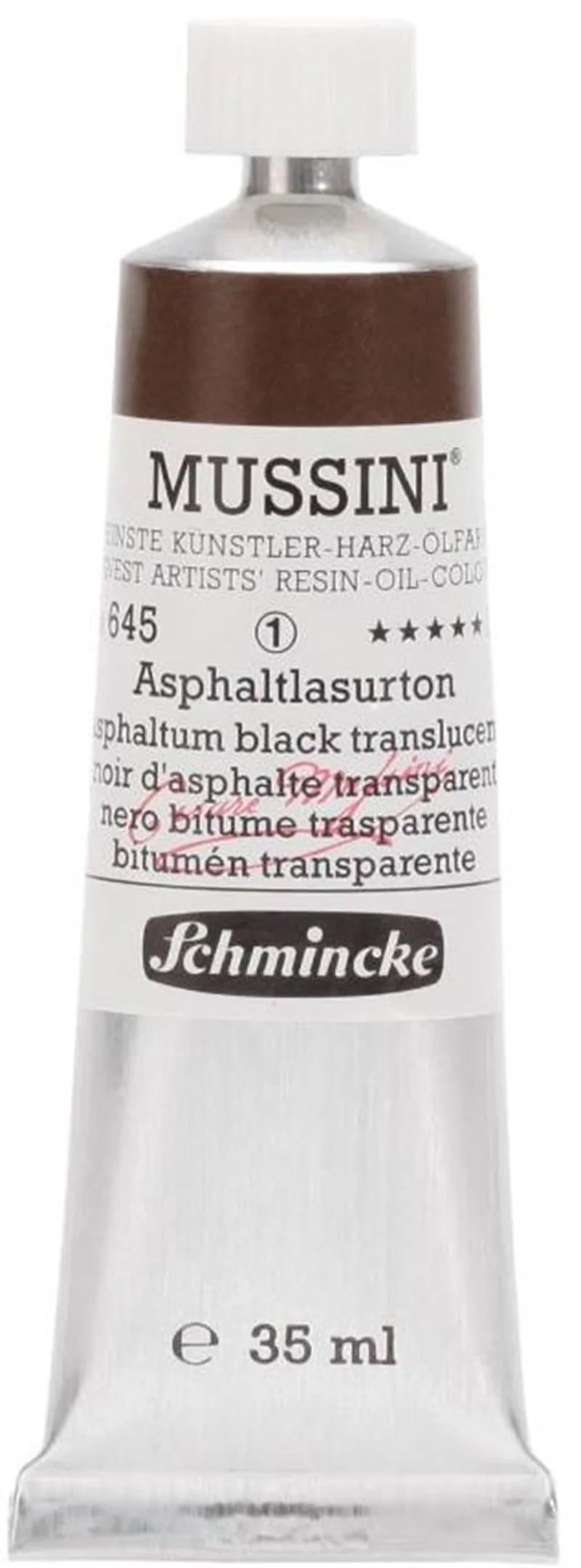 SCHMİNCKE MUSSİNİ ARTİST YAĞLI BOYA 35 ML SERİ 1 645 ASPHALTUM BLACK TRANSLUCENT 10645009