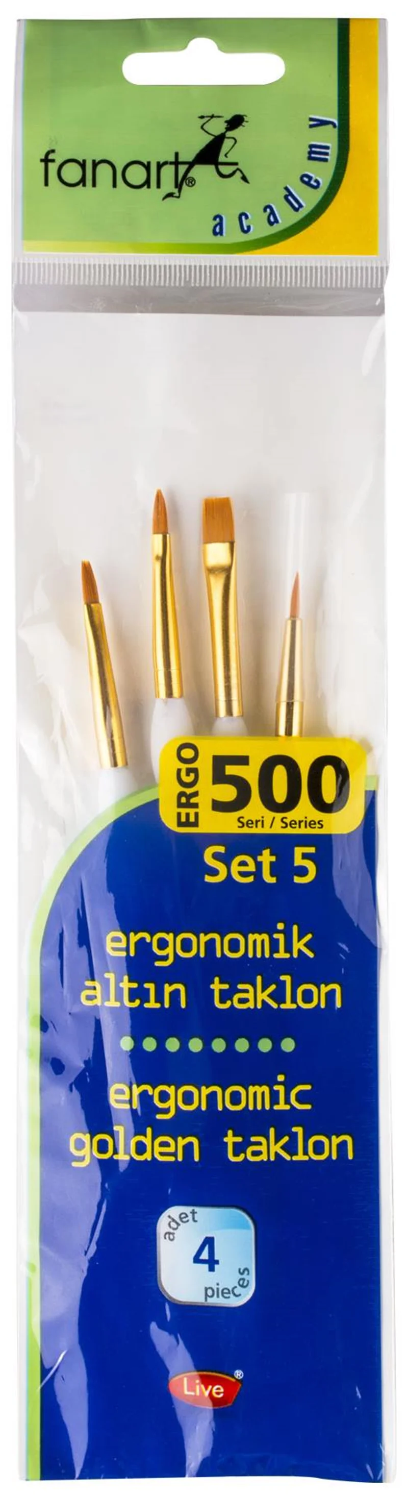 FANART FIRÇA SETİ ACADEMY ERGO 500 SERİSİ NO:5 4 LÜ F-7500E.S5