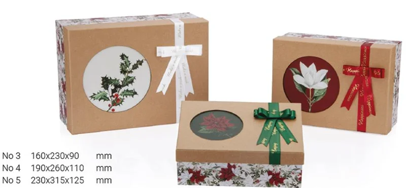 GIPTA KUTU SETİ 3 LÜ DİKDÖRTGEN CHRISTMAS FLORAL BX64660