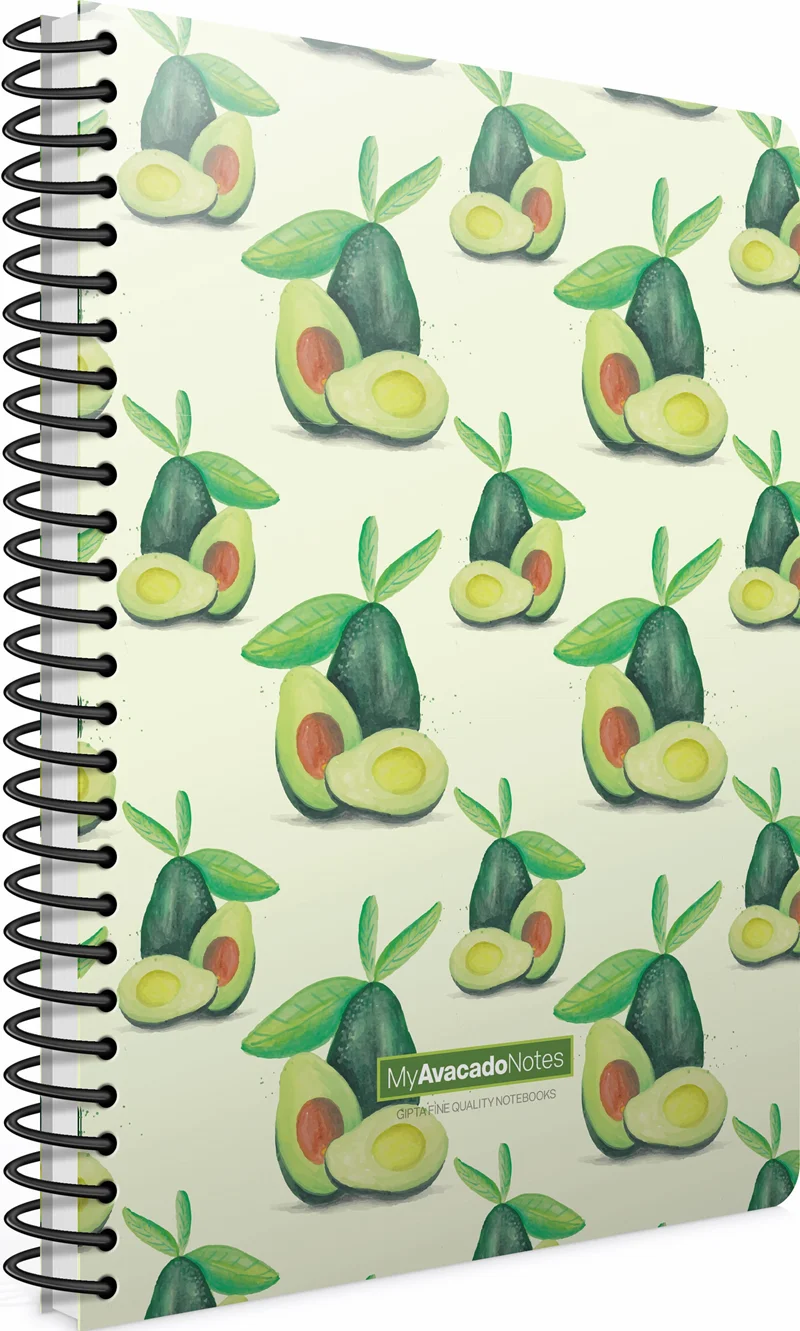 GIPTA DEFTER AVOCADO NOTES A5 SPİRALLİ KARTON KAPAK 80 YP. KARELİ 6174