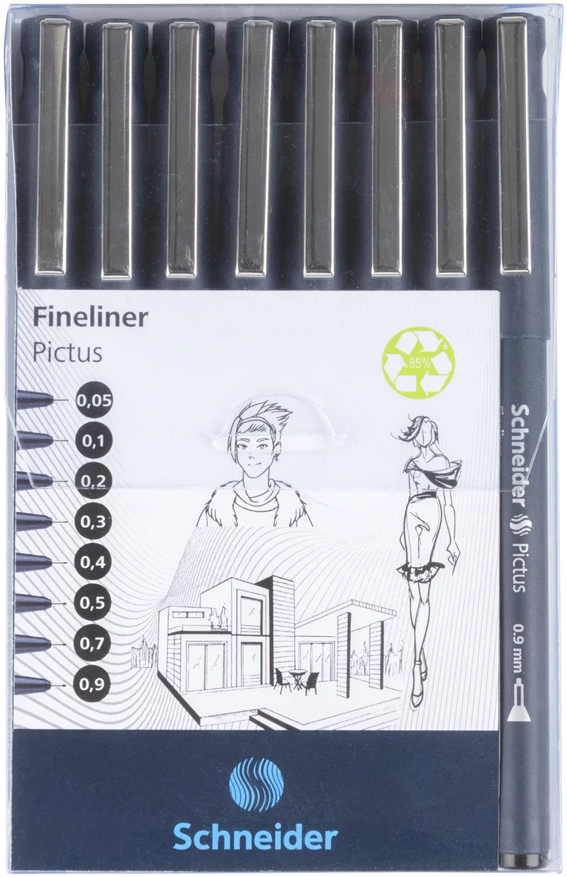 SCHNIDER TEKNİK ÇİZİM KALEMİ PICTUS SET 8 Lİ BLS. KARIŞIK RENK SCK124