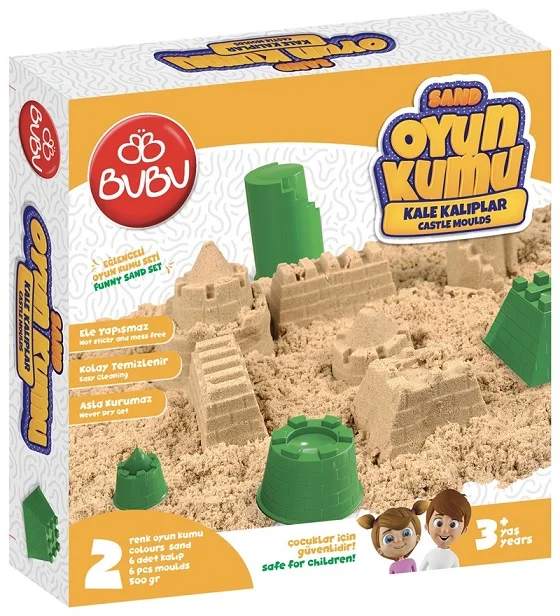BU-BU OYUN KUMU VE KALE KALIPLI SET 500 GR. KU0055