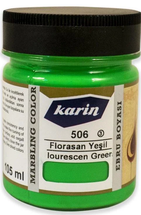 KARİN EBRU BOYASI 105 ML 506 FLORASAN YEŞİL *YENİ 61506105
