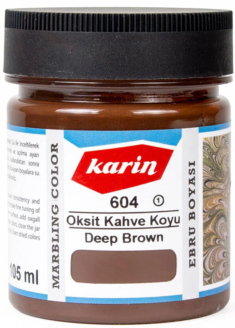 KARİN EBRU BOYASI 105 ML 604 OKSİT KAHVE KOYU  61604105