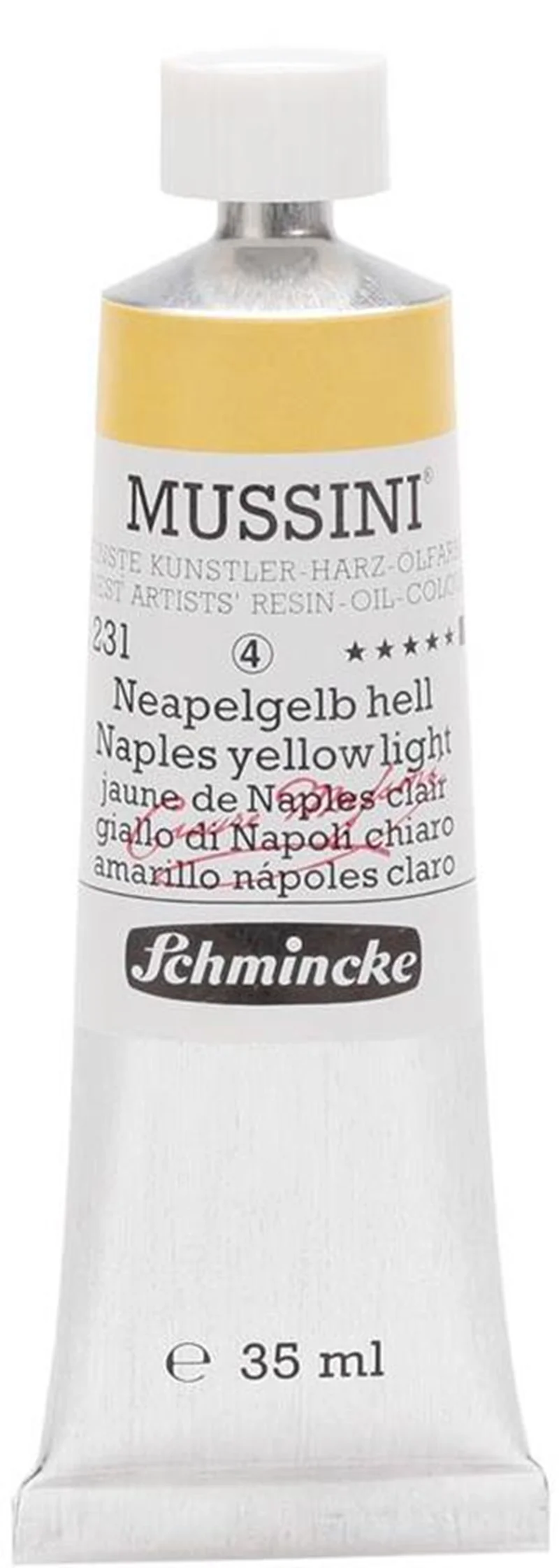SCHMİNCKE MUSSİNİ ARTİST YAĞLI BOYA 35 ML SERİ 4 231 NAPLES YELLOW LİGHT 10231009
